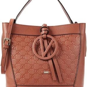 Valentino by Mario Valentino Callie Leather Crossbody Tote in Cinnamon
